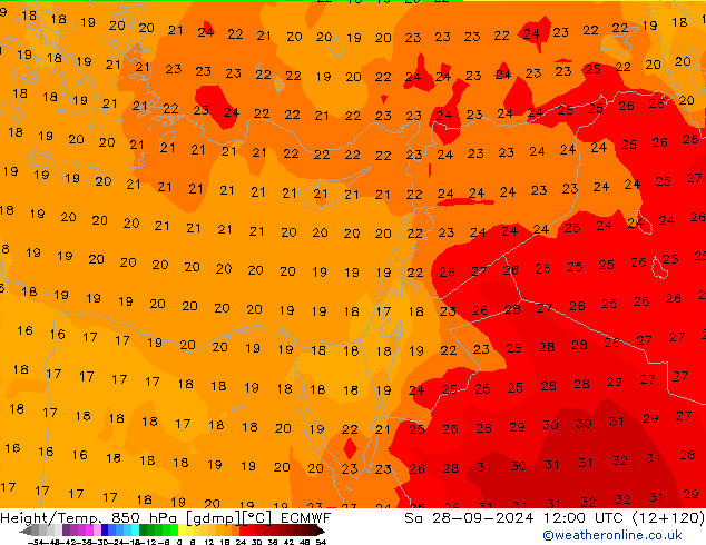 Z500/Rain (+SLP)/Z850 ECMWF sáb 28.09.2024 12 UTC