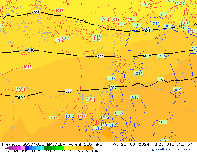 Thck 500-1000hPa ECMWF mer 25.09.2024 18 UTC