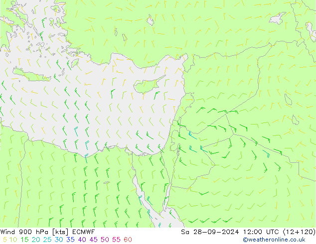 Wind 900 hPa ECMWF za 28.09.2024 12 UTC