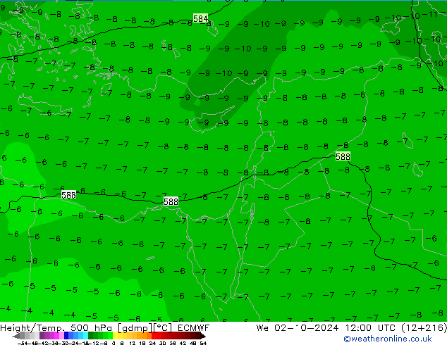 Z500/Rain (+SLP)/Z850 ECMWF We 02.10.2024 12 UTC