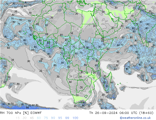 RV 700 hPa ECMWF do 26.09.2024 06 UTC