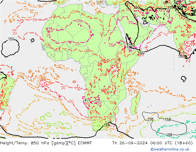 Z500/Rain (+SLP)/Z850 ECMWF jeu 26.09.2024 06 UTC