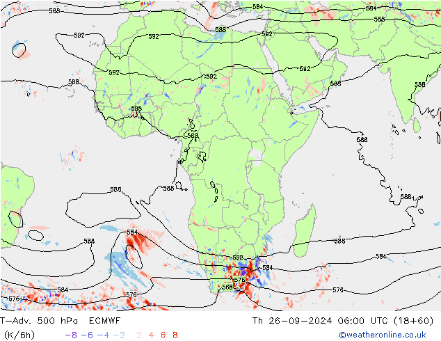 T-Adv. 500 hPa ECMWF do 26.09.2024 06 UTC