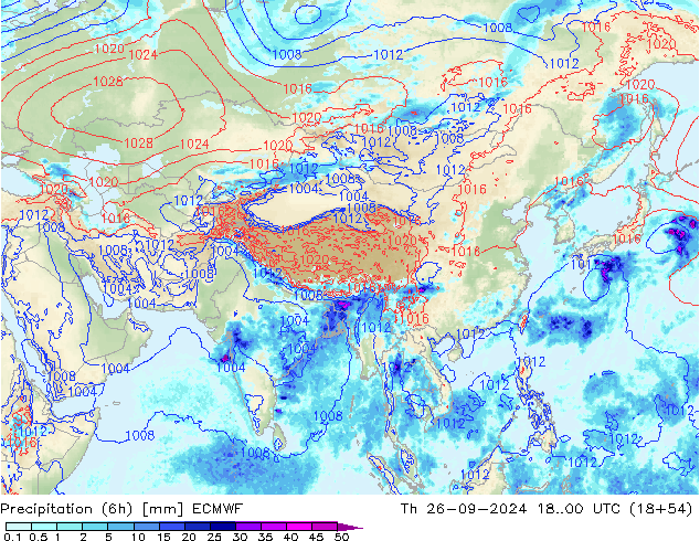 Z500/Rain (+SLP)/Z850 ECMWF Qui 26.09.2024 00 UTC