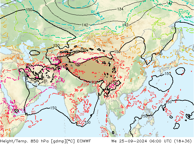 Z500/Rain (+SLP)/Z850 ECMWF mié 25.09.2024 06 UTC