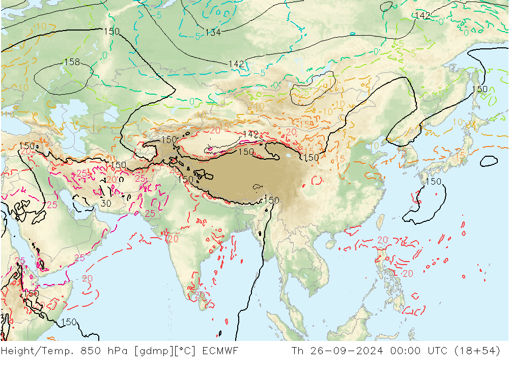 Z500/Rain (+SLP)/Z850 ECMWF чт 26.09.2024 00 UTC