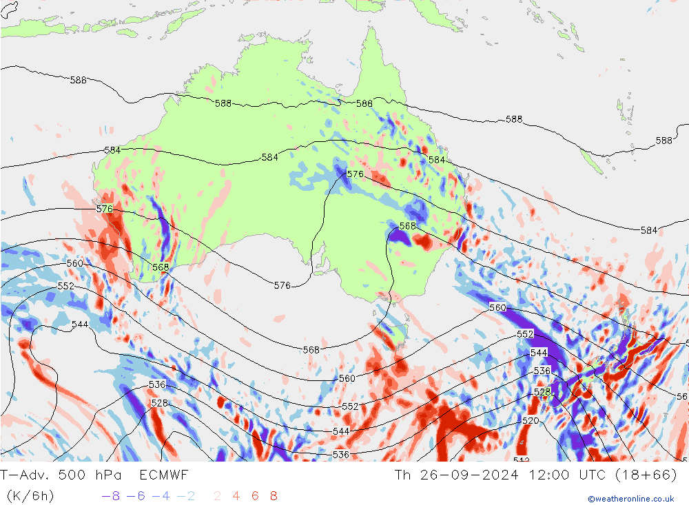 T-Adv. 500 гПа ECMWF чт 26.09.2024 12 UTC