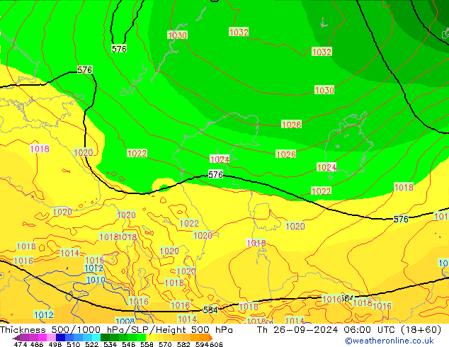 Thck 500-1000hPa ECMWF Qui 26.09.2024 06 UTC