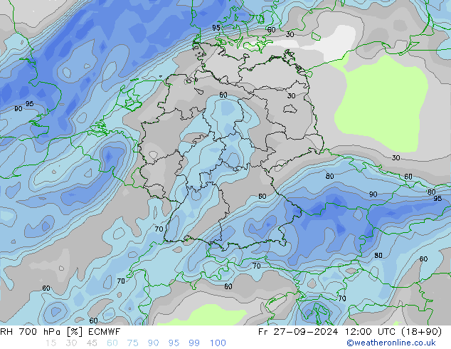 RV 700 hPa ECMWF vr 27.09.2024 12 UTC