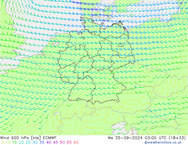  900 hPa ECMWF  25.09.2024 03 UTC