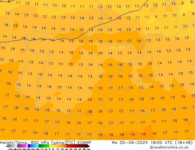 Z500/Rain (+SLP)/Z850 ECMWF We 25.09.2024 18 UTC