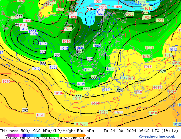 Thck 500-1000hPa ECMWF mar 24.09.2024 06 UTC