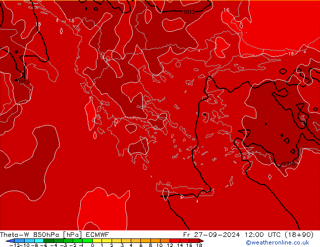 Theta-W 850hPa ECMWF Fr 27.09.2024 12 UTC