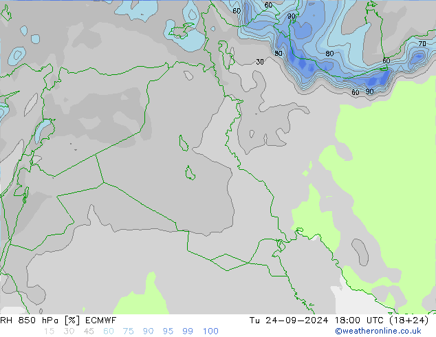 Humedad rel. 850hPa ECMWF mar 24.09.2024 18 UTC