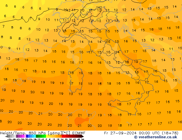 Z500/Rain (+SLP)/Z850 ECMWF ven 27.09.2024 00 UTC