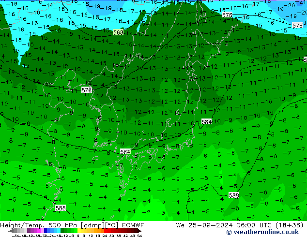 Z500/Rain (+SLP)/Z850 ECMWF Qua 25.09.2024 06 UTC