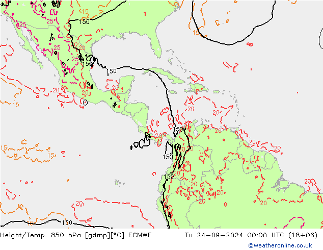 Z500/Rain (+SLP)/Z850 ECMWF Di 24.09.2024 00 UTC