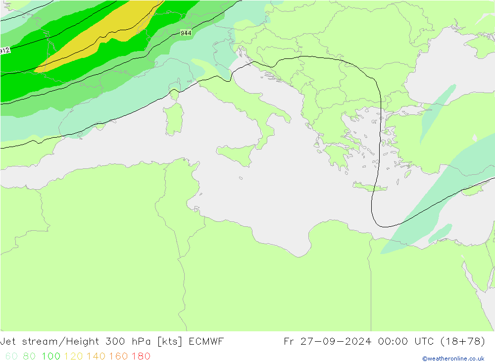 Courant-jet ECMWF ven 27.09.2024 00 UTC