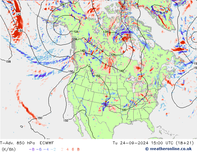 T-Adv. 850 hPa ECMWF mar 24.09.2024 15 UTC