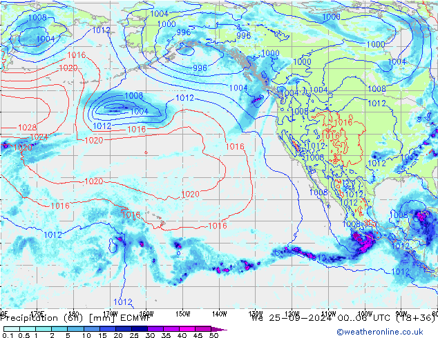 Z500/Rain (+SLP)/Z850 ECMWF We 25.09.2024 06 UTC