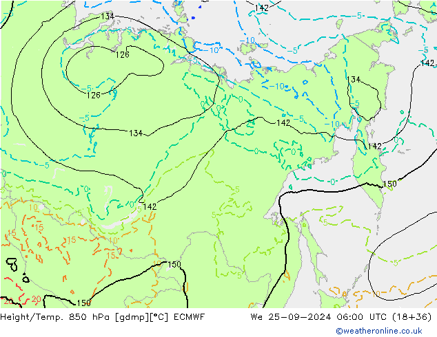 Z500/Rain (+SLP)/Z850 ECMWF We 25.09.2024 06 UTC