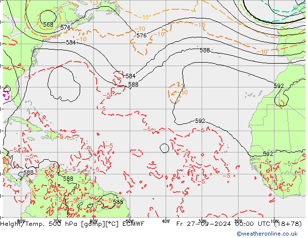 Z500/Rain (+SLP)/Z850 ECMWF Sex 27.09.2024 00 UTC