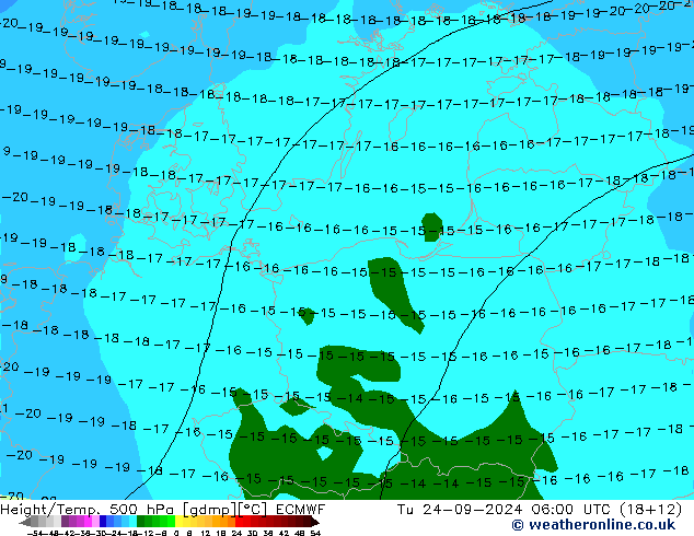 Z500/Rain (+SLP)/Z850 ECMWF Tu 24.09.2024 06 UTC