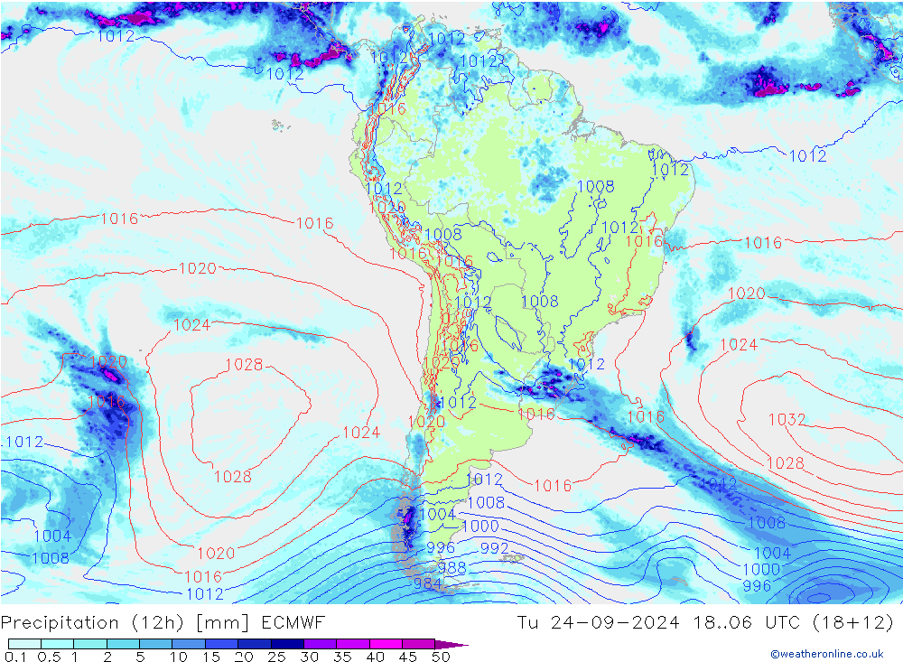 Precipitazione (12h) ECMWF mar 24.09.2024 06 UTC