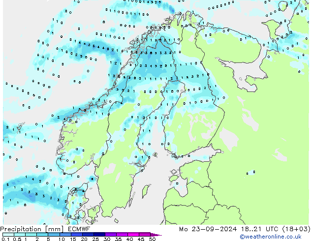 precipitação ECMWF Seg 23.09.2024 21 UTC