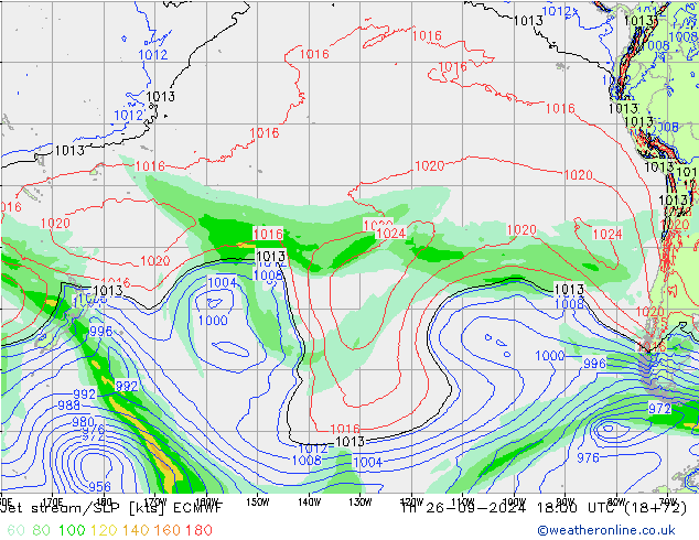 Courant-jet ECMWF jeu 26.09.2024 18 UTC