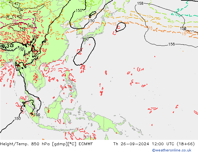 Z500/Rain (+SLP)/Z850 ECMWF чт 26.09.2024 12 UTC