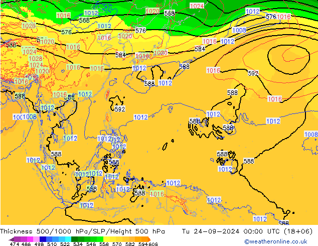 Thck 500-1000hPa ECMWF Út 24.09.2024 00 UTC