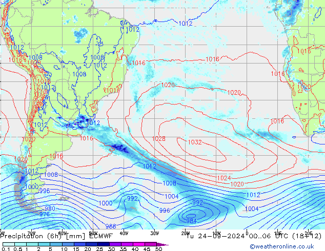 Z500/Rain (+SLP)/Z850 ECMWF  24.09.2024 06 UTC