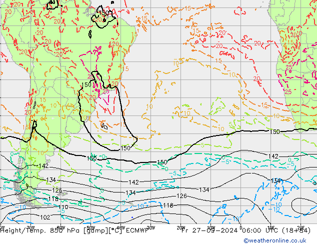 Z500/Rain (+SLP)/Z850 ECMWF Fr 27.09.2024 06 UTC