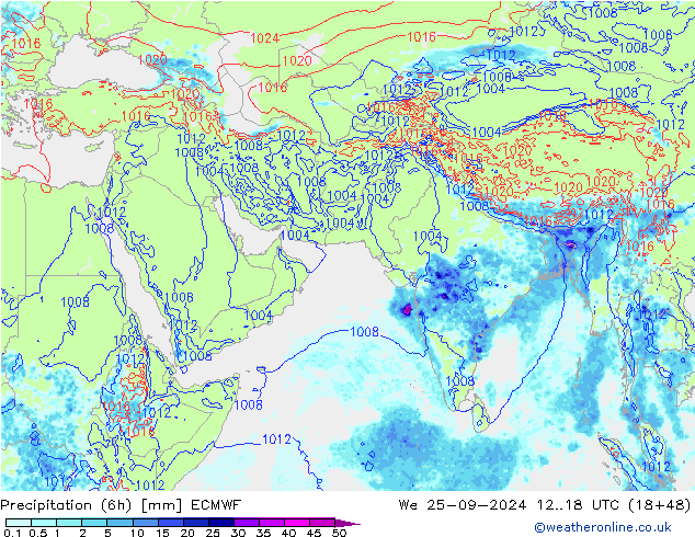 Z500/Rain (+SLP)/Z850 ECMWF We 25.09.2024 18 UTC