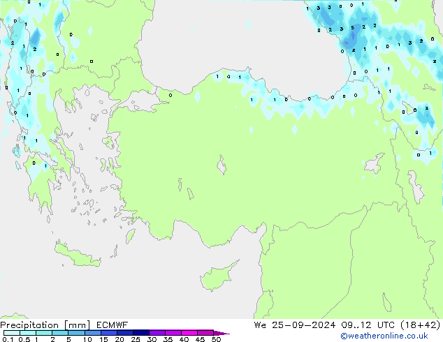 осадки ECMWF ср 25.09.2024 12 UTC