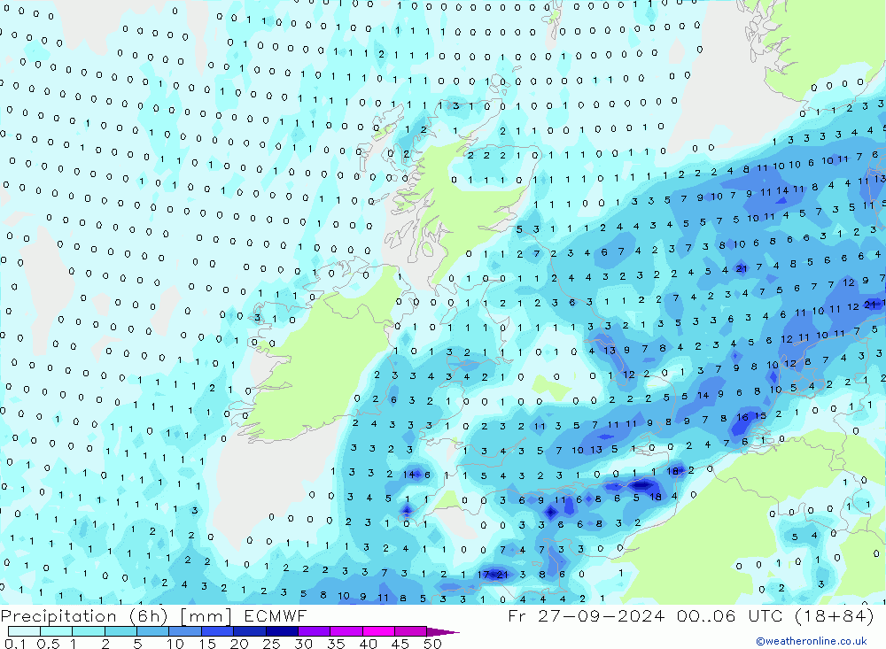 Z500/Rain (+SLP)/Z850 ECMWF Fr 27.09.2024 06 UTC