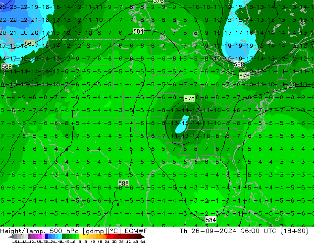 Z500/Rain (+SLP)/Z850 ECMWF Th 26.09.2024 06 UTC