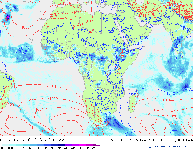 Z500/Rain (+SLP)/Z850 ECMWF lun 30.09.2024 00 UTC