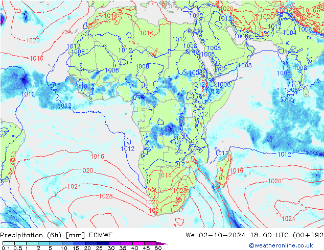 Z500/Regen(+SLP)/Z850 ECMWF wo 02.10.2024 00 UTC