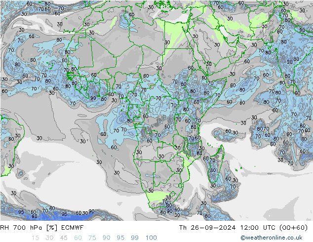 RV 700 hPa ECMWF do 26.09.2024 12 UTC