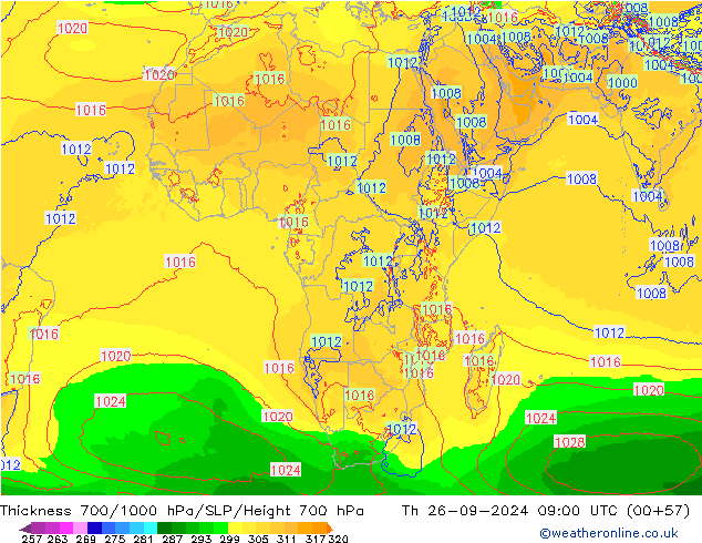 Schichtdicke 700-1000 hPa ECMWF Do 26.09.2024 09 UTC