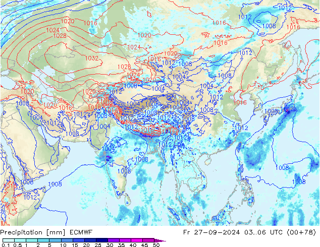 Niederschlag ECMWF Fr 27.09.2024 06 UTC