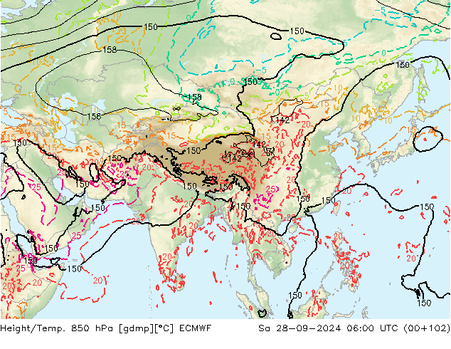 Z500/Rain (+SLP)/Z850 ECMWF sáb 28.09.2024 06 UTC