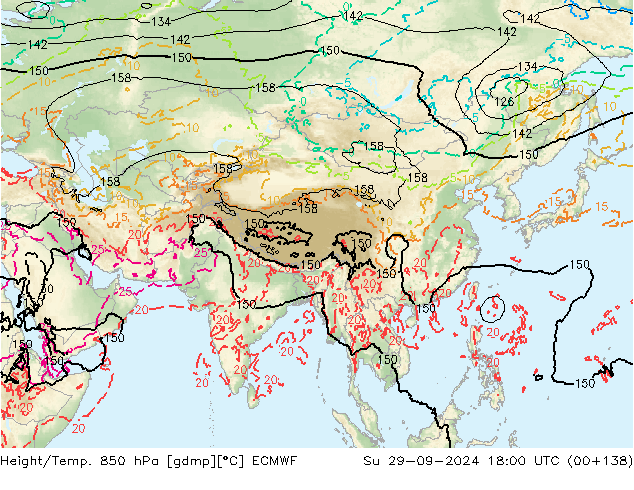 Z500/Rain (+SLP)/Z850 ECMWF dom 29.09.2024 18 UTC