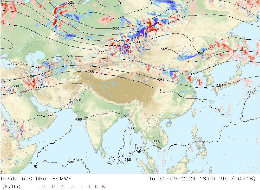 T-Adv. 500 hPa ECMWF mar 24.09.2024 18 UTC