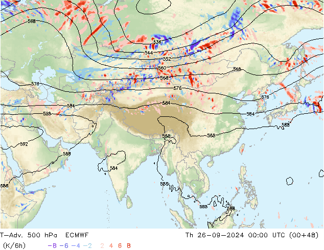 T-Adv. 500 hPa ECMWF Th 26.09.2024 00 UTC