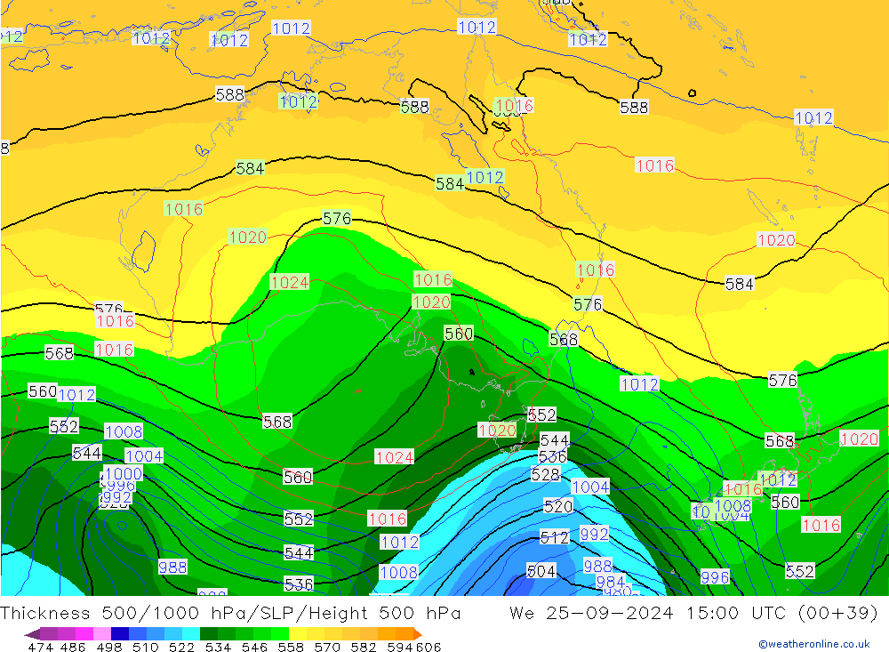 Dikte 500-1000hPa ECMWF wo 25.09.2024 15 UTC