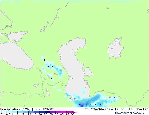 Precipitación (12h) ECMWF dom 29.09.2024 00 UTC