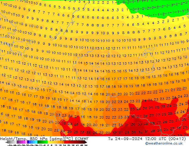 Z500/Rain (+SLP)/Z850 ECMWF mar 24.09.2024 12 UTC